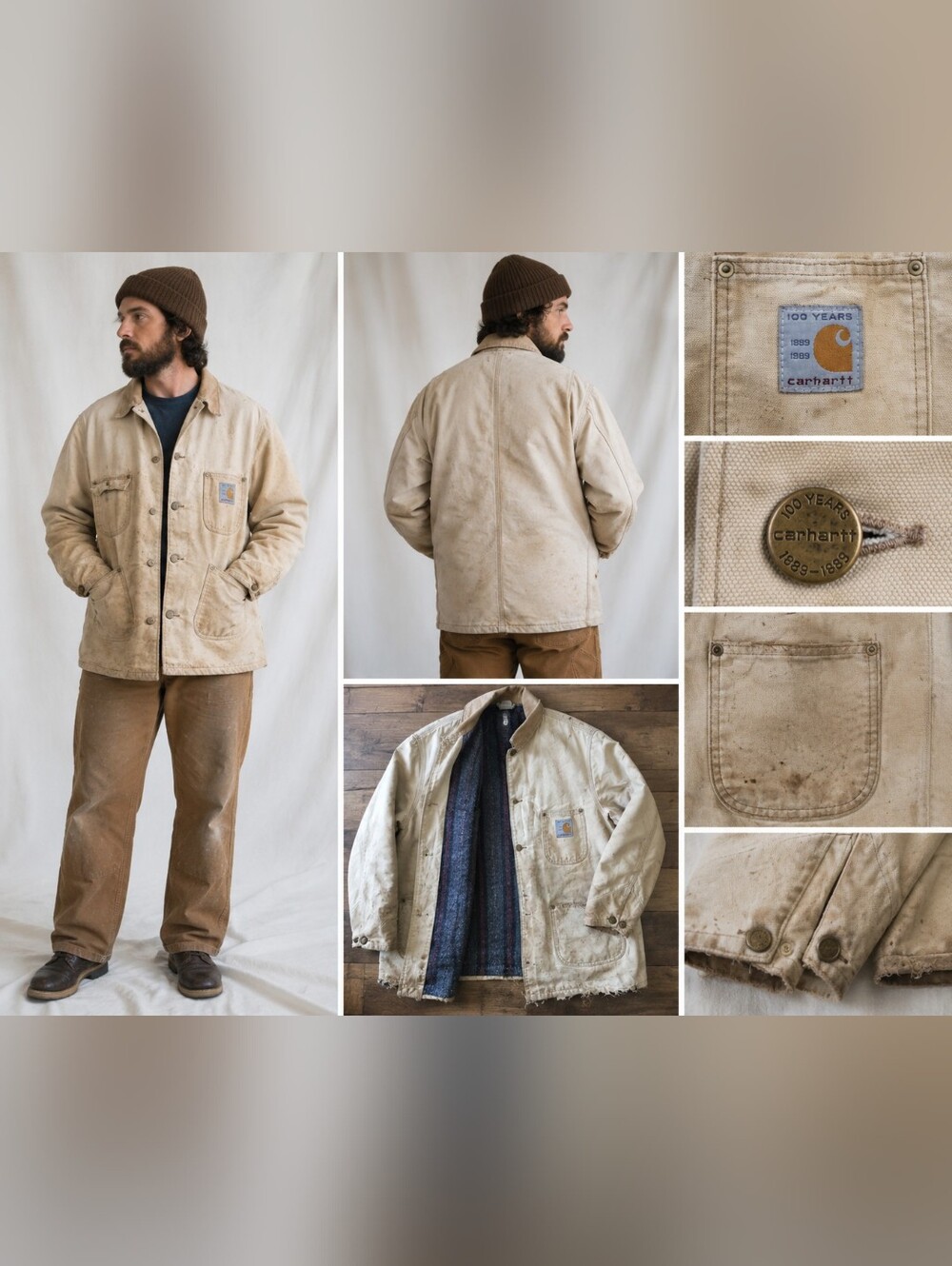1989 Carhartt 100 Years Centennial Blanket-Lined Duck Chore Coat • Made in USA •